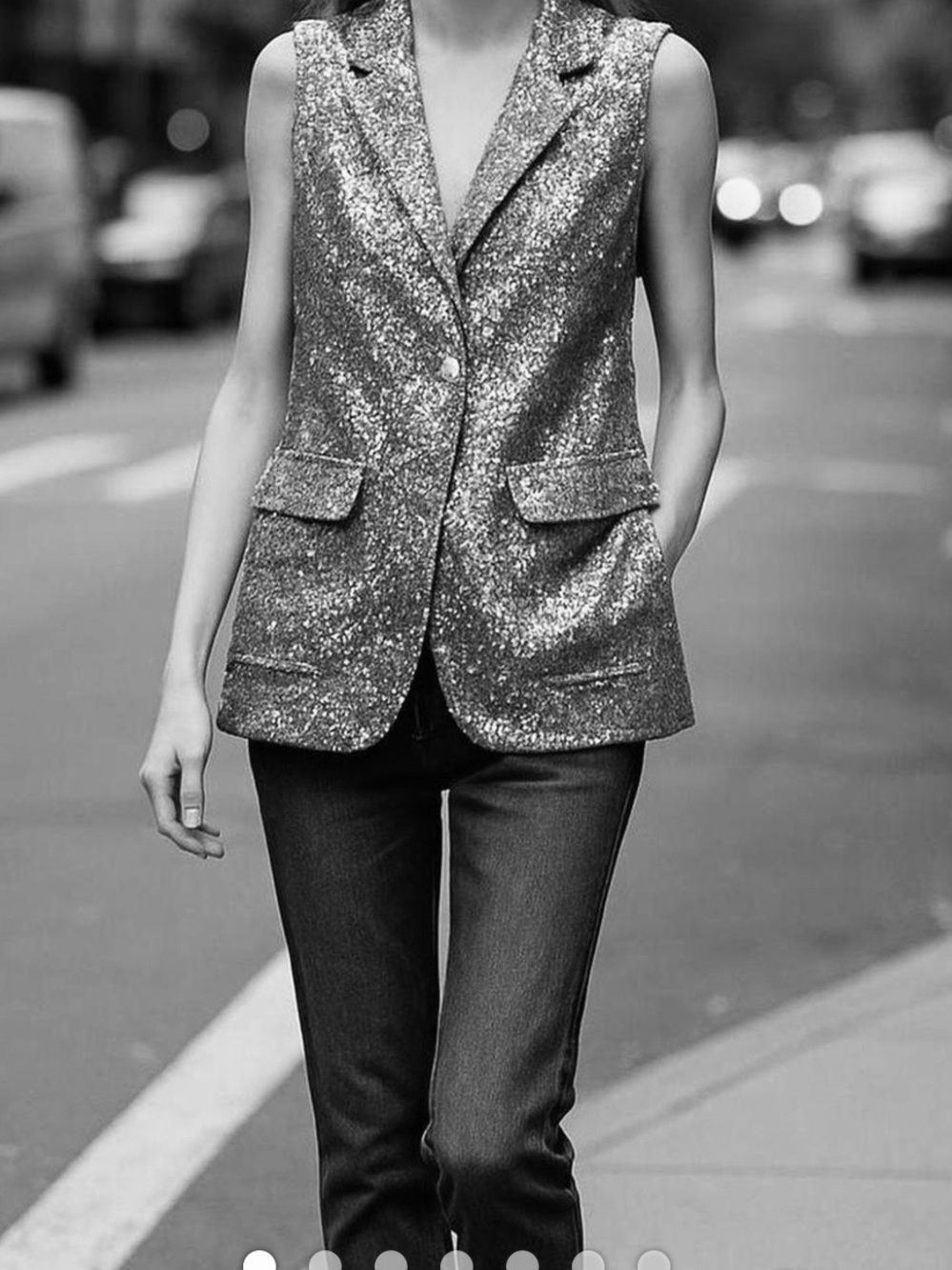 Cable & Gauge SILVER  Sequin VEST NWT